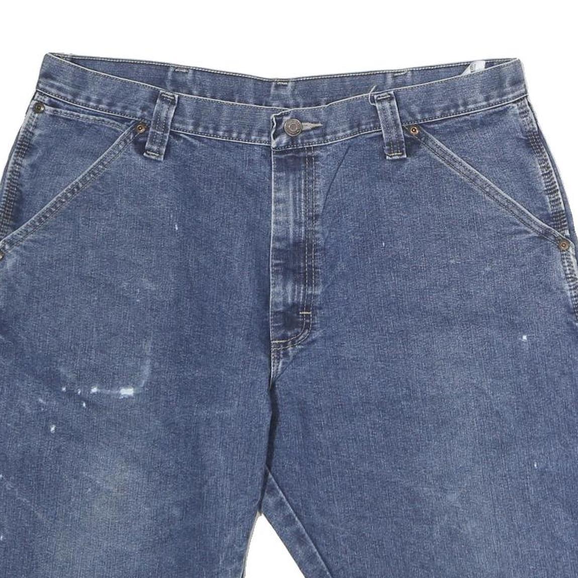 WRANGLER Mens Denim Blue Casual Shorts 2XL W38 Cotton Carpenter Style