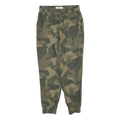 HOLLISTER Womens Cotton Blend Green Camouflage Slim Drawstring Trousers W30 L26