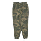 HOLLISTER Womens Cotton Blend Green Camouflage Slim Drawstring Trousers W30 L26