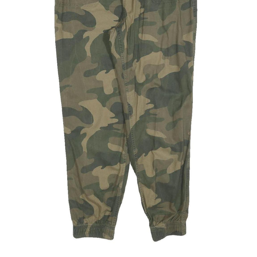 HOLLISTER Womens Cotton Blend Green Camouflage Slim Drawstring Trousers W30 L26