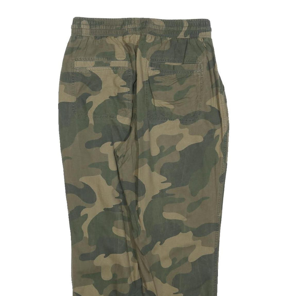 HOLLISTER Womens Cotton Blend Green Camouflage Slim Drawstring Trousers W30 L26