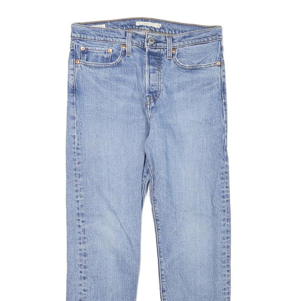 LEVI'S Womens Slim Blue Denim Plain Slim Jeans W28 L26 Classic Cotton Blend Zip