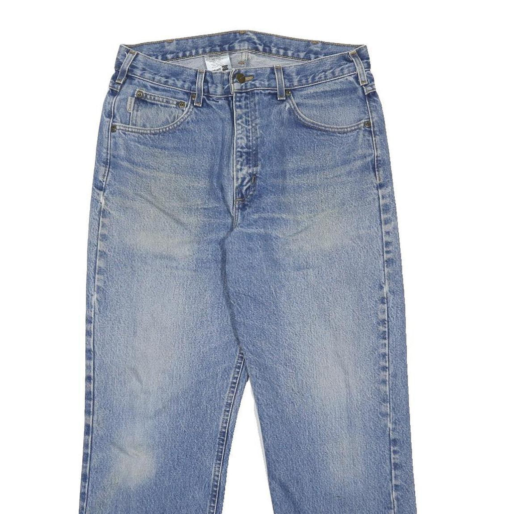 CARHARTT Mens Regular Fit Blue Denim Jeans W31 L29 Classic Cotton Zip Closure