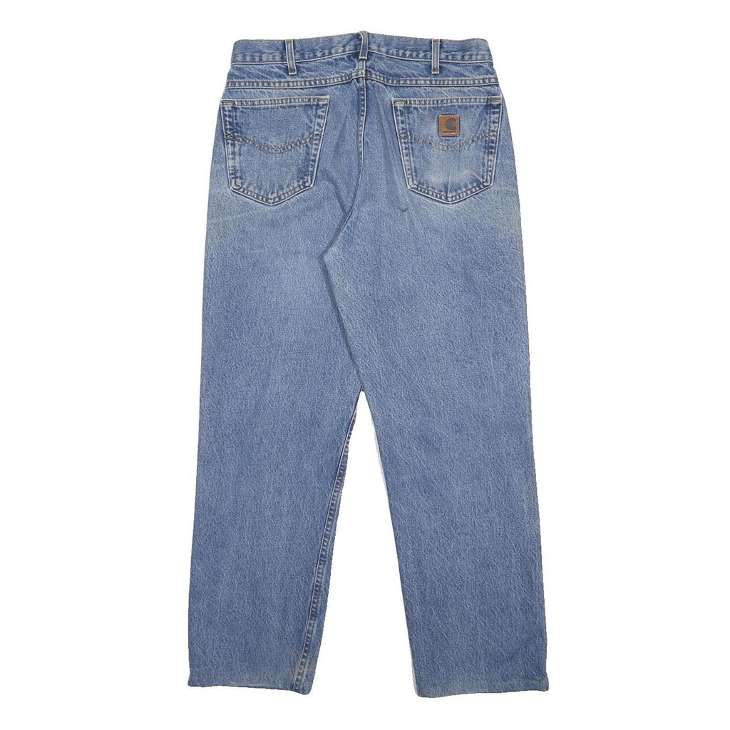 CARHARTT Mens Regular Fit Blue Denim Jeans W31 L29 Classic Cotton Zip Closure