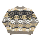PRIVATE STOCK Mens Beige & Brown Patterned Jumper Round Neck Basic Knit L Casual