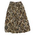 CAROLE LITTLE Womens Black & Brown Printed Pleated Midi Polyester Skirt M