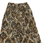 CAROLE LITTLE Womens Black & Brown Printed Pleated Midi Polyester Skirt M
