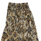 CAROLE LITTLE Womens Black & Brown Printed Pleated Midi Polyester Skirt M