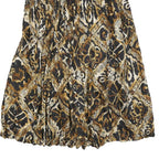 CAROLE LITTLE Womens Black & Brown Printed Pleated Midi Polyester Skirt M