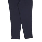 BIANCA Womens Wool Blend Navy Slim Tapered Trousers W32 L30 Formal Workwear