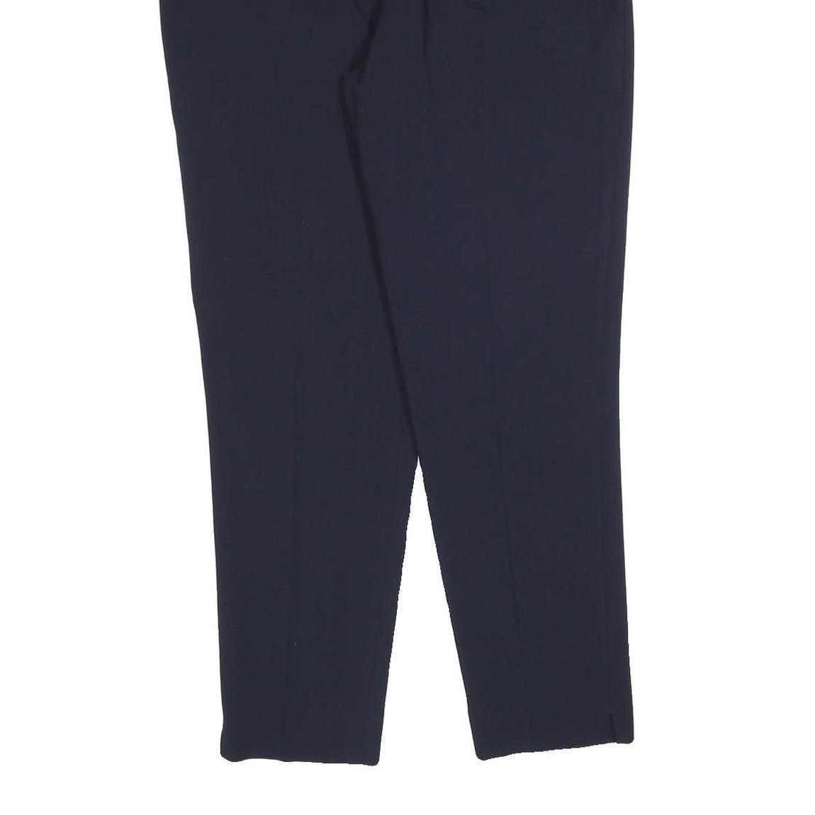 BIANCA Womens Wool Blend Navy Slim Tapered Trousers W32 L30 Formal Workwear