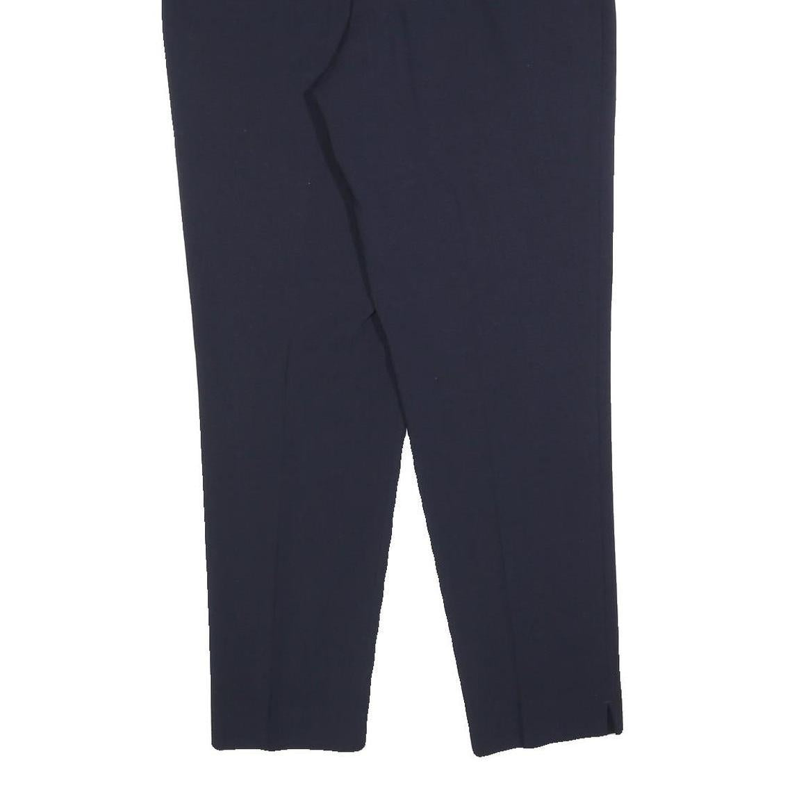 BIANCA Womens Wool Blend Navy Slim Tapered Trousers W32 L30 Formal Workwear