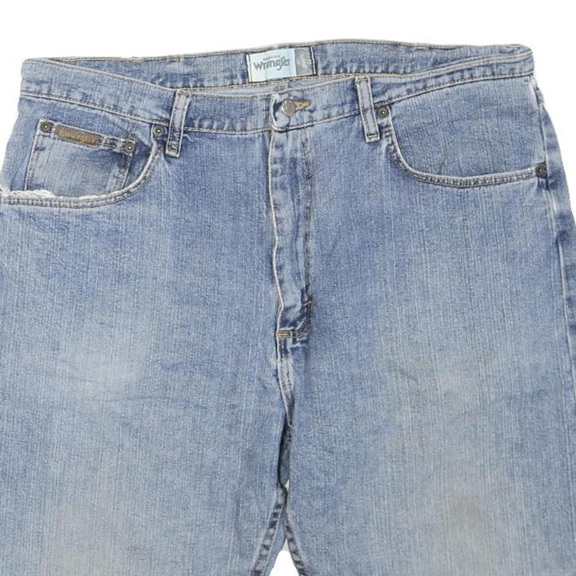 WRANGLER Mens Denim Blue Casual Shorts L W38 Cotton Blend Zip Closure