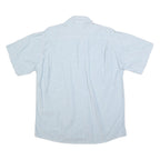 PRO MODA Mens Light Blue Cotton Blend Short Sleeve Shirt L Pockets Casual