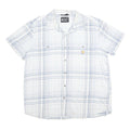 CARHARTT Mens White & Blue Check Short Sleeve Shirt XL Casual Cotton Blend