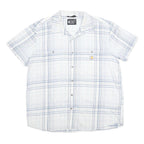 CARHARTT Mens White & Blue Check Short Sleeve Shirt XL Casual Cotton Blend