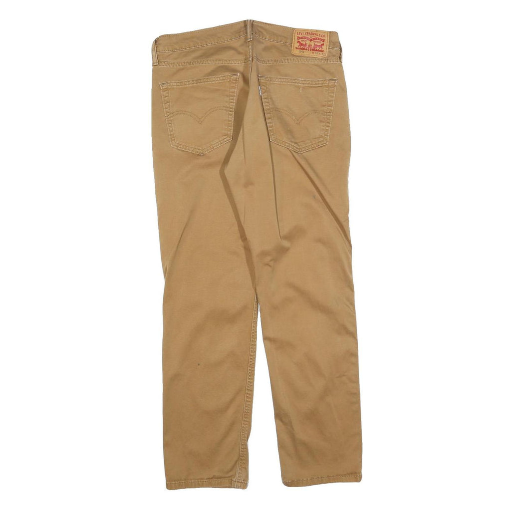 LEVI'S Mens Beige Slim Straight Cotton Blend Trousers W32 L29 Casual Zip