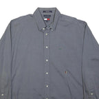 TOMMY HILFIGER Mens Grey Cotton Button-Down Shirt XL Classic Fit Casual