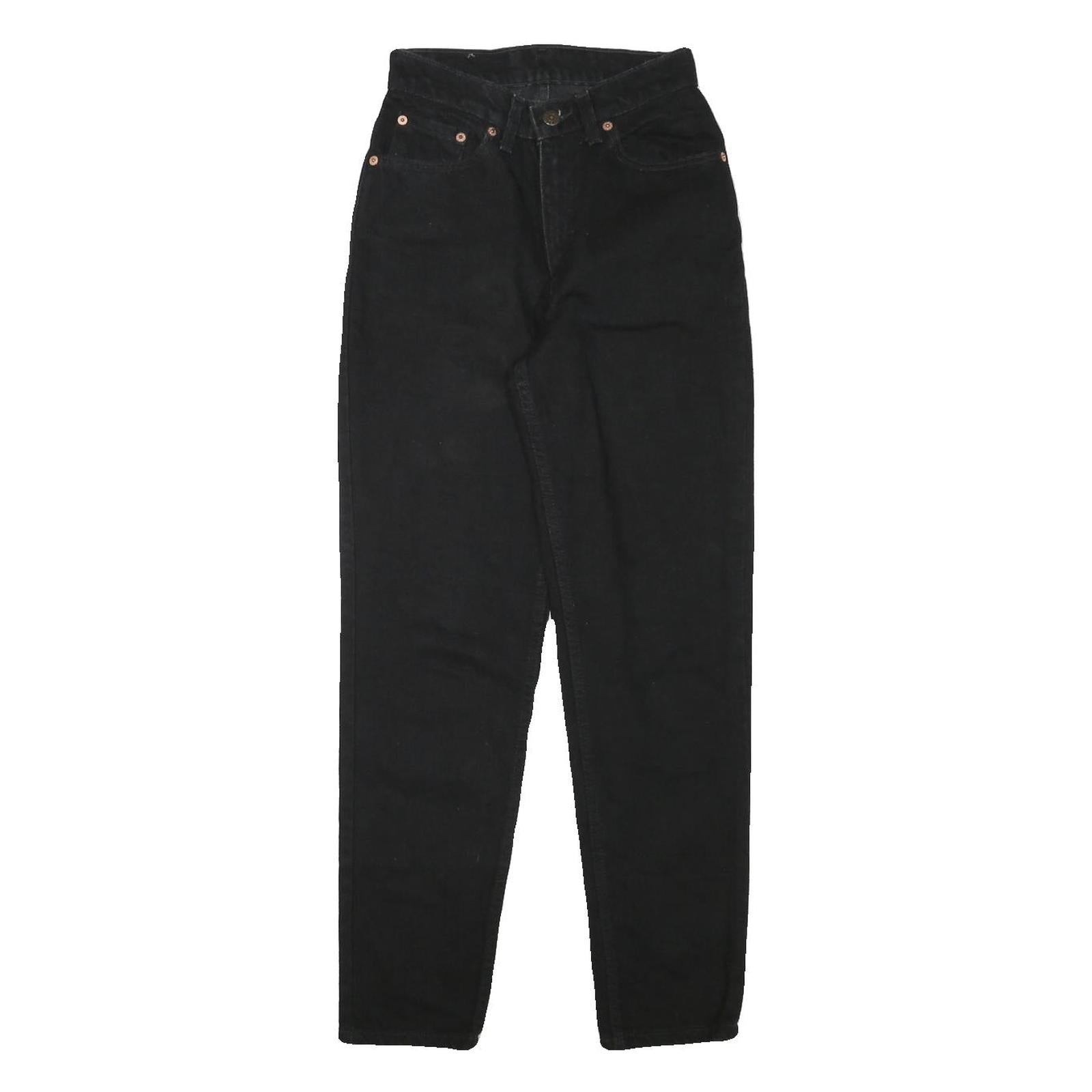 LEVI'S Womens Slim Black Denim Jeans Cotton Blend Zip W23 L27 Classic Fit