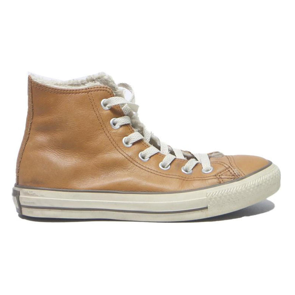 CONVERSE Womens Chuck Taylor All Star High Top Boots Brown Leather UK 4.5 Warm