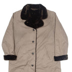 VALMETIME Sherpa Lined Womens Trench Coat Beige UK 14