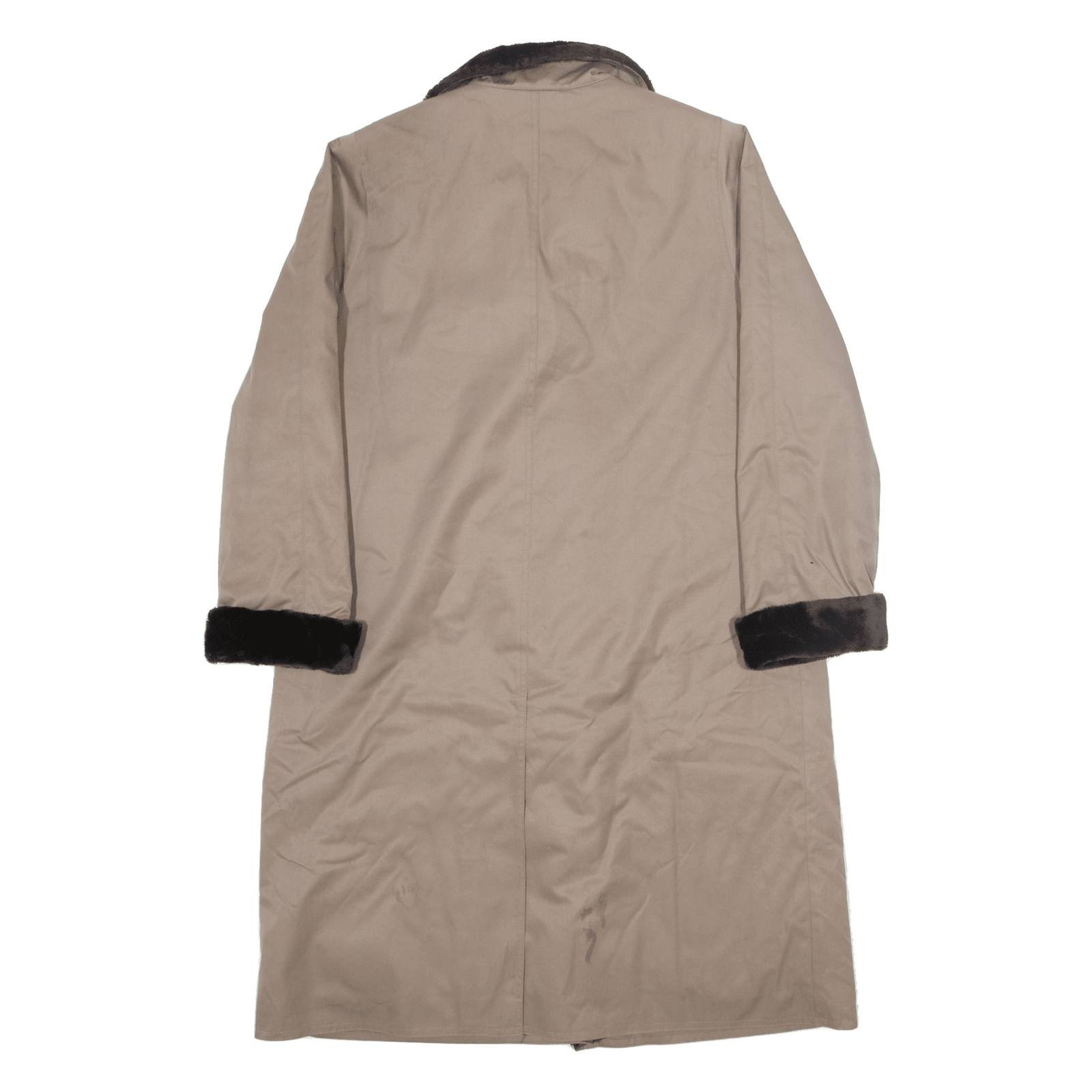 VALMETIME Sherpa Lined Womens Trench Coat Beige UK 14