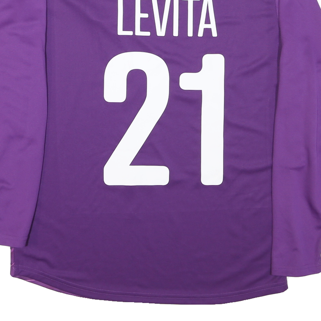 Mens Purple & Lilac Sports Graphic Long Sleeve V-Neck Football Shirt M