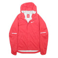 NIKE Mens Red Performance Lightweight Jacket S Polyester Zip Hooded Plain