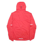NIKE Mens Red Performance Lightweight Jacket S Polyester Zip Hooded Plain