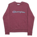 CHAMPION Mens Maroon Crew Neck S Cotton Blend Pullover Sweatshirt