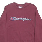 CHAMPION Mens Maroon Crew Neck S Cotton Blend Pullover Sweatshirt