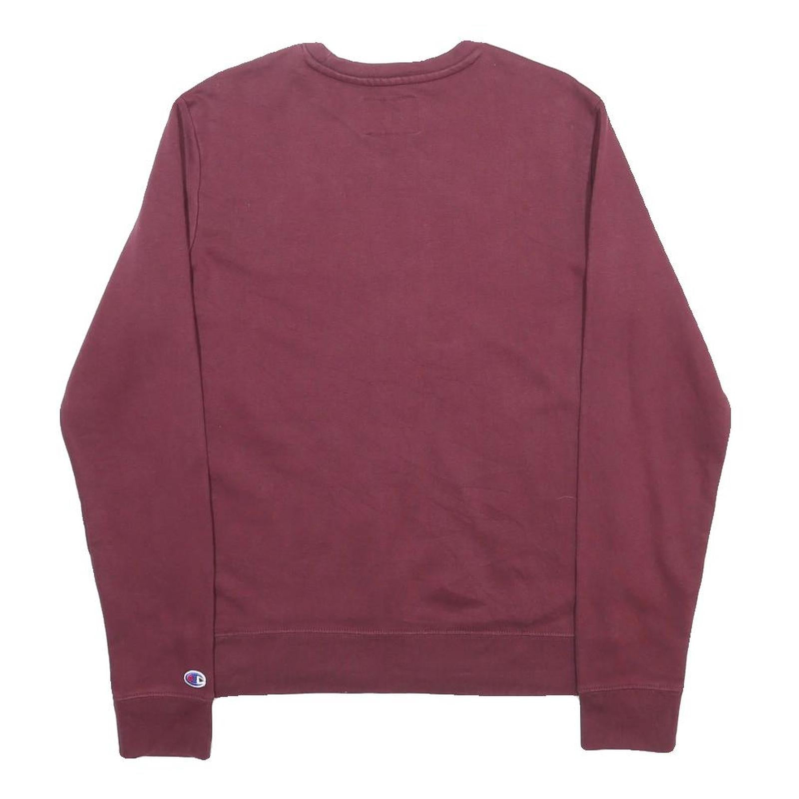 CHAMPION Mens Maroon Crew Neck S Cotton Blend Pullover Sweatshirt