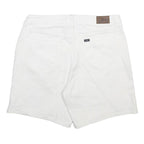LEE Womens White Casual Cotton Blend Shorts M W32 Classic Fit Summer