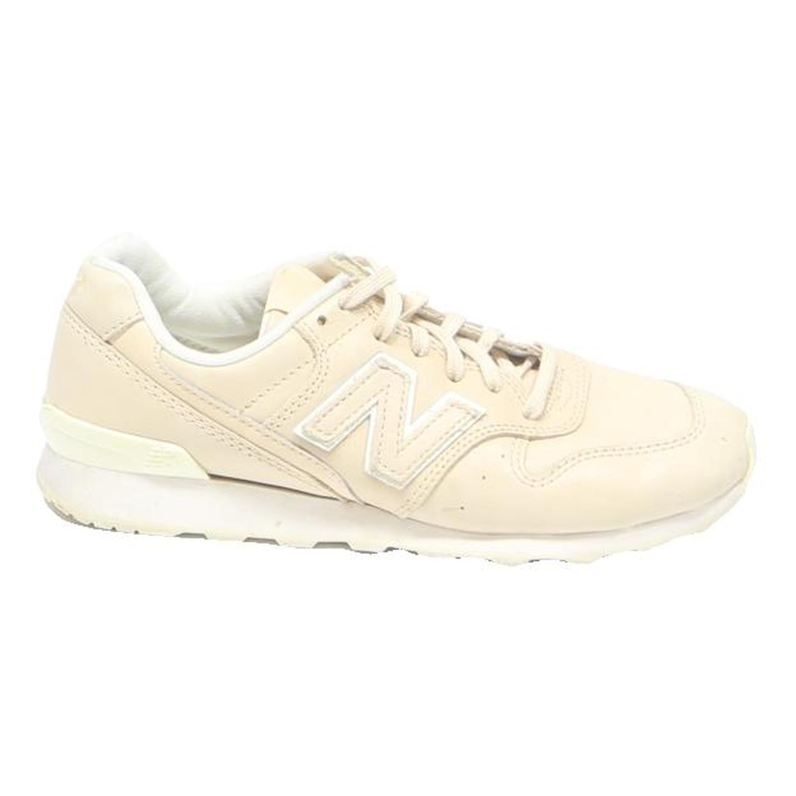 NEW BALANCE Womens Beige & White Lace-Up Trainers Synthetic UK 4 Casual Sport