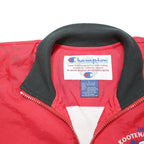 CHAMPION Mens Red Nylon Track Jacket L Zip Collar Casual Sportswear