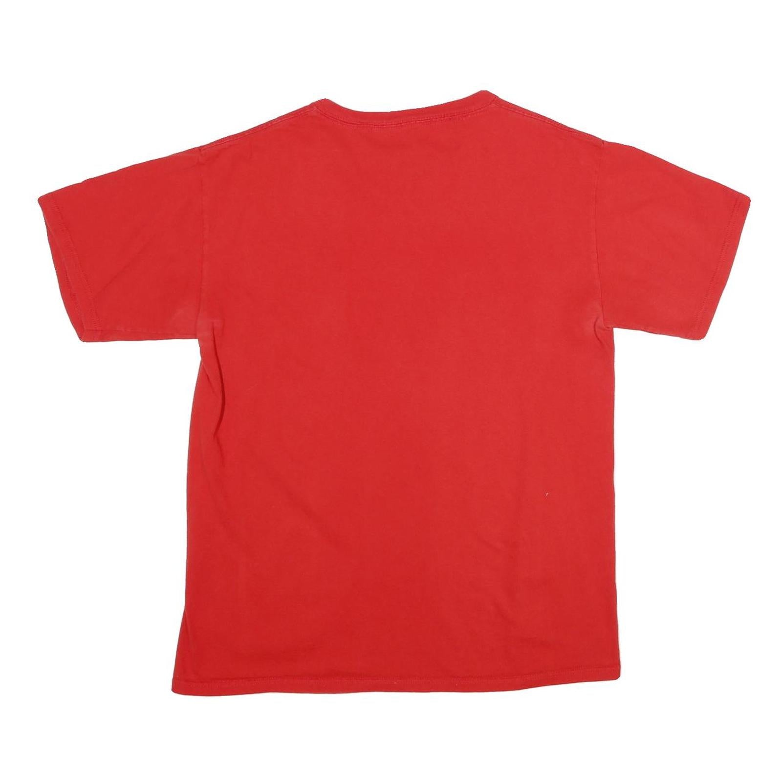 MAJESTIC Mens Red Red Sox Nation Graphic T-Shirt M Short Sleeve Crew Neck