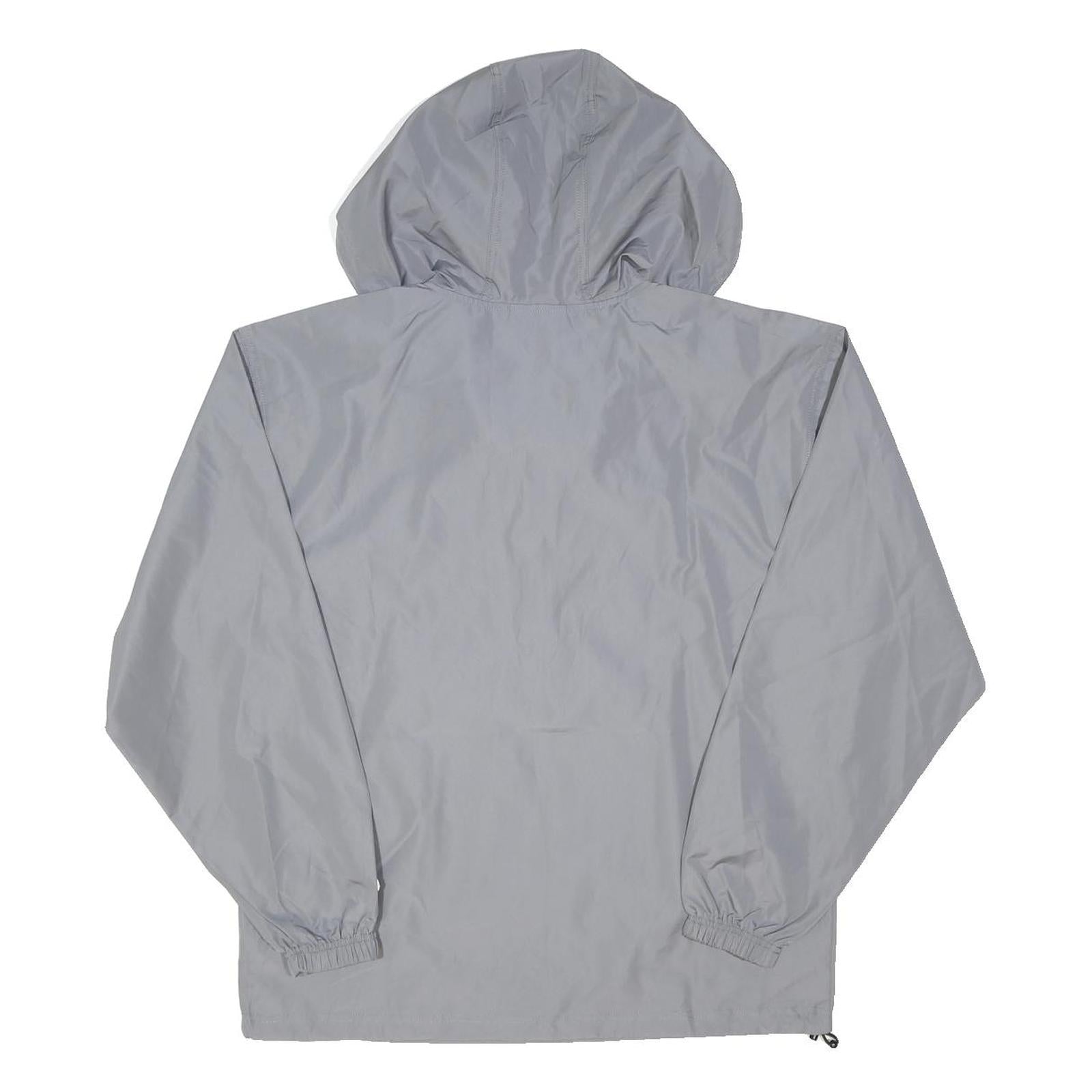 CHAMPION Mens Grey Hooded Zip Jacket M Polyester Blend Plain Lightweight