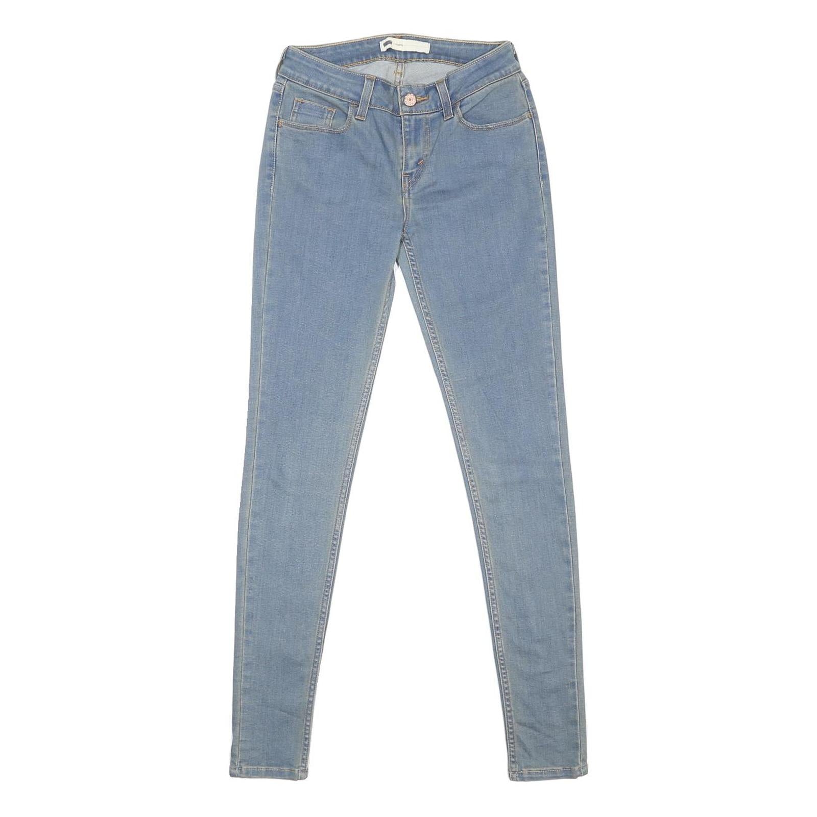 LEVI'S Legging Womens Jeans Blue Slim Skinny Denim Light W26 L30 Stretch Zip