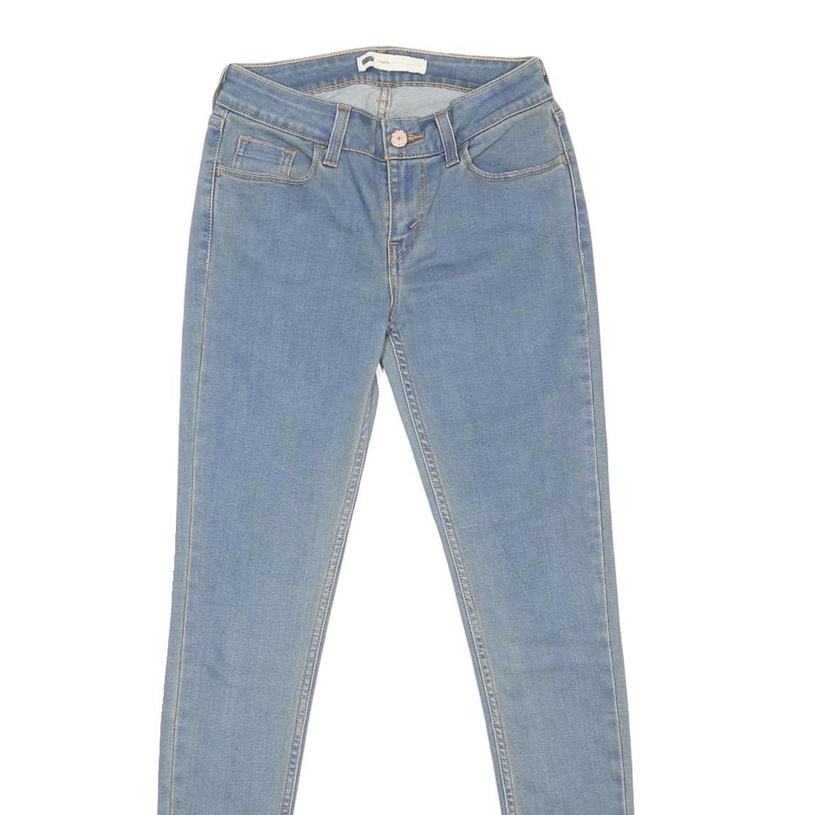 LEVI'S Legging Womens Jeans Blue Slim Skinny Denim Light W26 L30 Stretch Zip