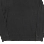 TOMMY HILFIGER Mens Black Cotton Blend Pullover Plain Crew Neck Jumper M Classic