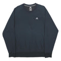 ADIDAS Mens Black Sweatshirt Crew Neck M Climalite Cotton Pullover