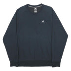 ADIDAS Mens Black Sweatshirt Crew Neck M Climalite Cotton Pullover
