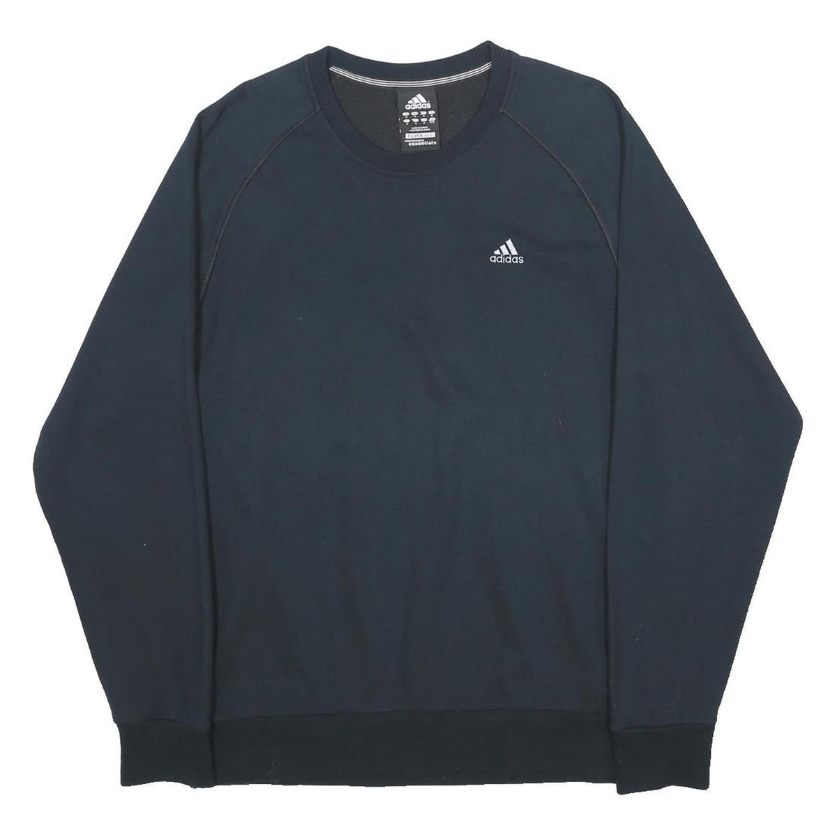 ADIDAS Mens Black Sweatshirt Crew Neck M Climalite Cotton Pullover