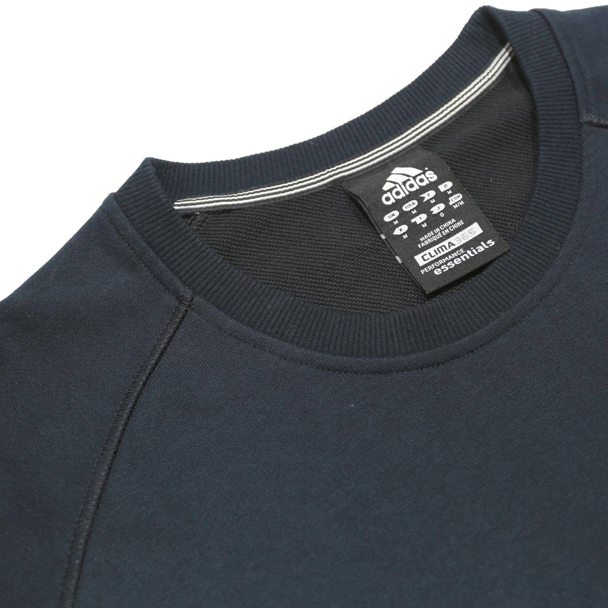 ADIDAS Mens Black Sweatshirt Crew Neck M Climalite Cotton Pullover