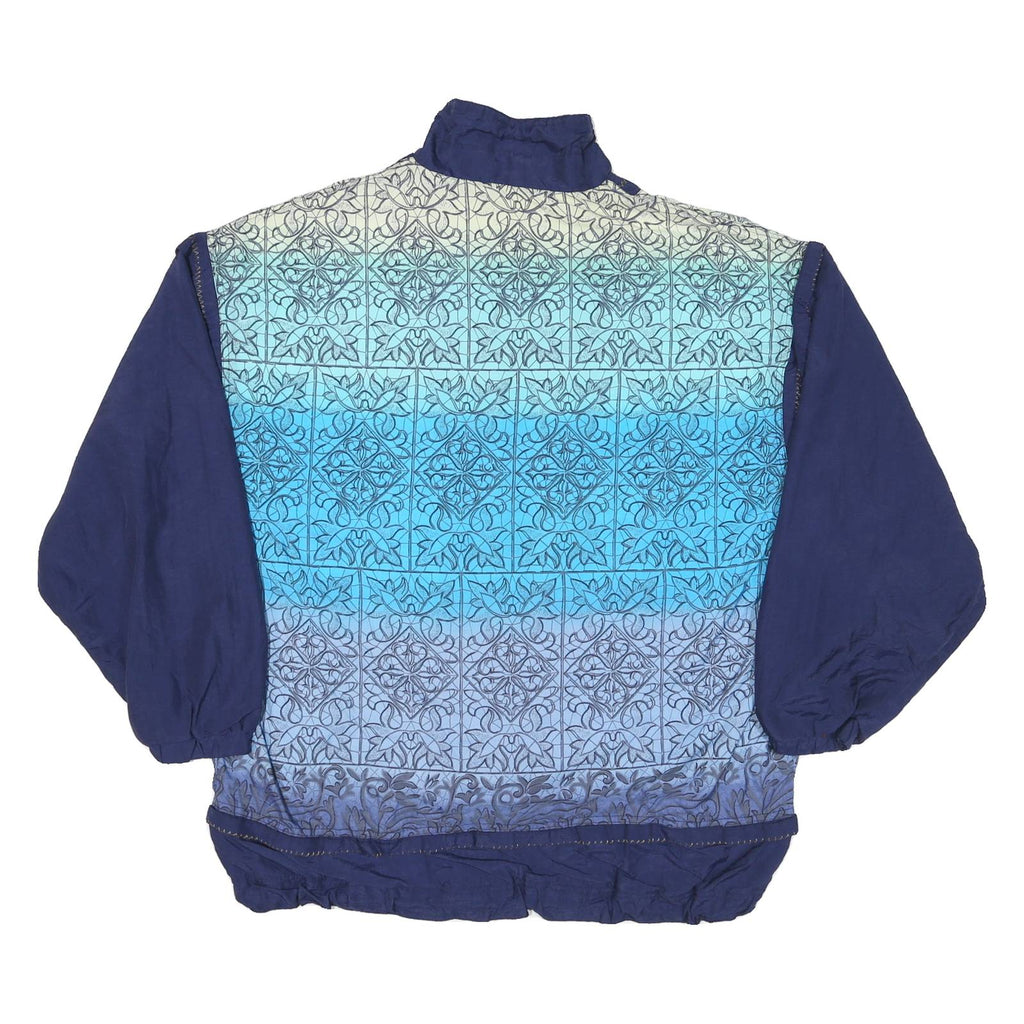 LETS JET Womens Blue Polyester Blend Zip Jacket XL Woven Colourblock Comfortable