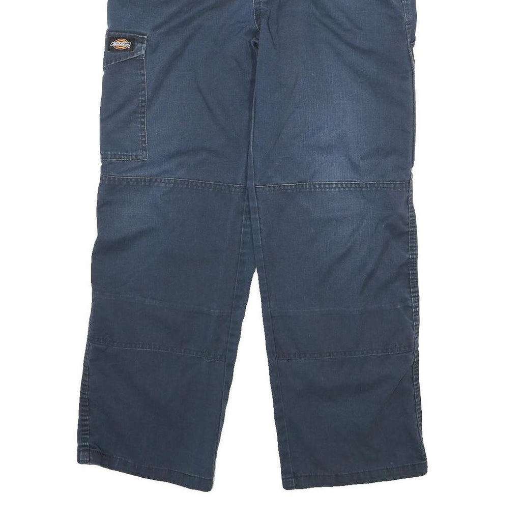DICKIES Womens Navy Blue Relaxed Cargo Trousers W31 L27 Cotton Blend Zip