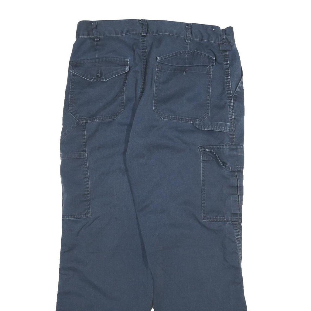 DICKIES Womens Navy Blue Relaxed Cargo Trousers W31 L27 Cotton Blend Zip