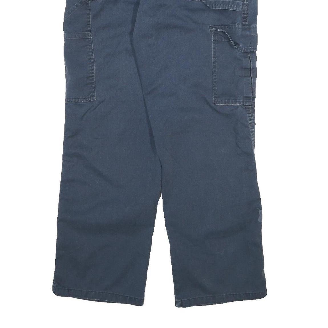 DICKIES Womens Navy Blue Relaxed Cargo Trousers W31 L27 Cotton Blend Zip