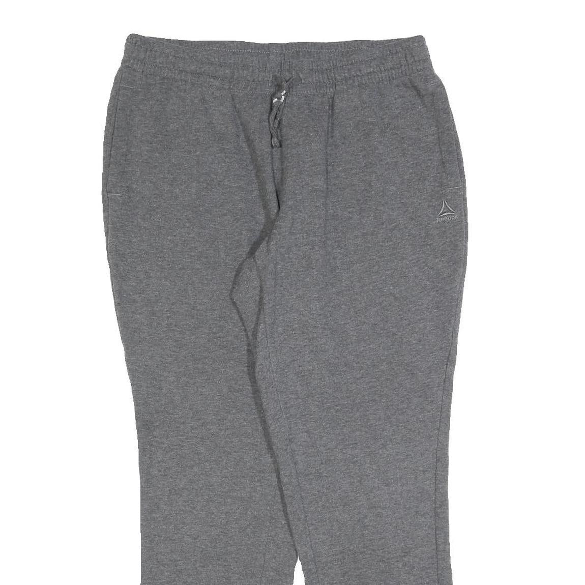 REEBOK Mens Joggers Grey M W30 L28 Cotton Blend Regular Tapered Fit Casual