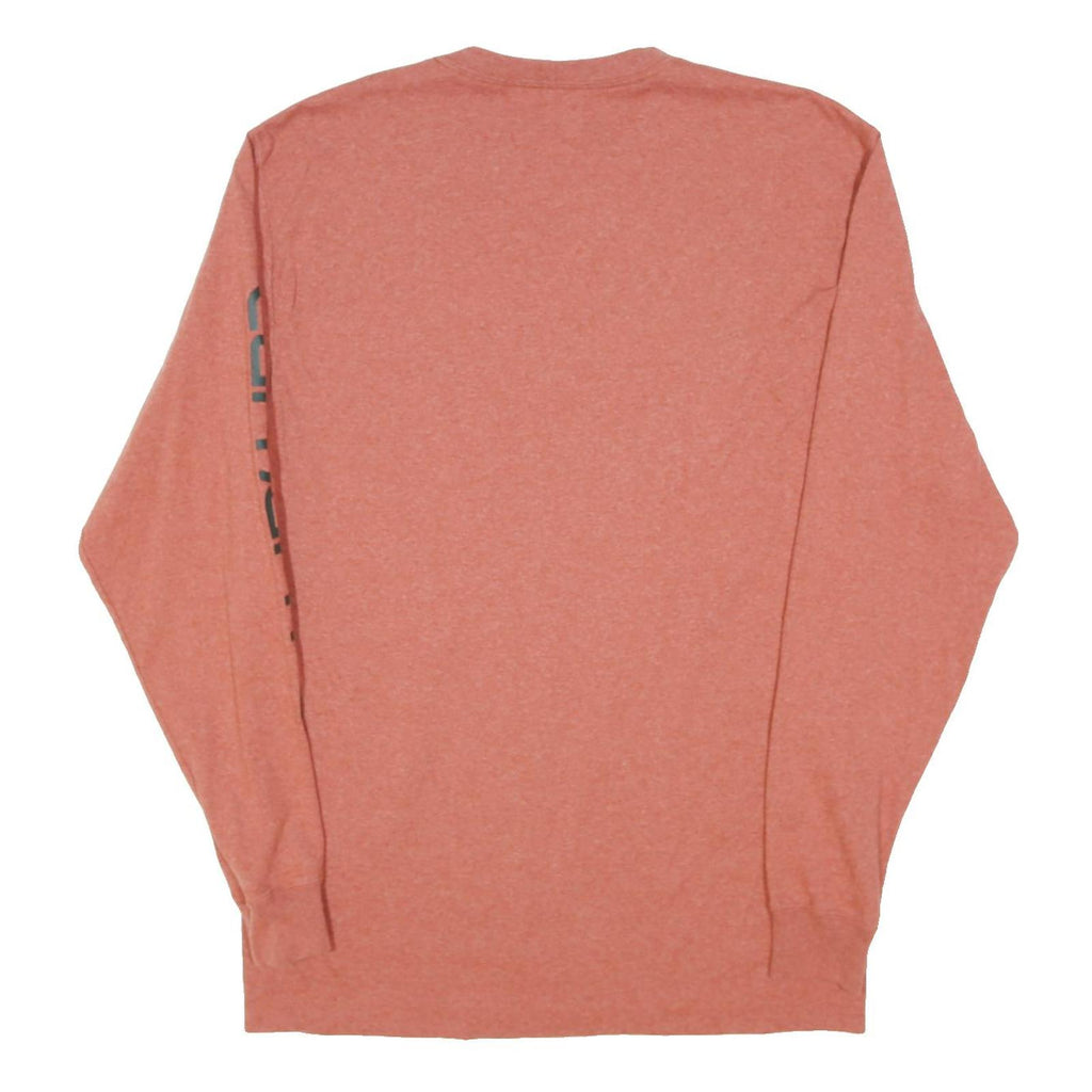 CARHARTT Mens Rust Orange Long Sleeve Crew Neck Cotton Blend T-Shirt S Sleeve